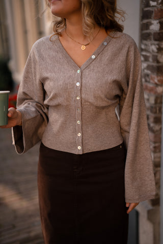 joly cardigan button grey