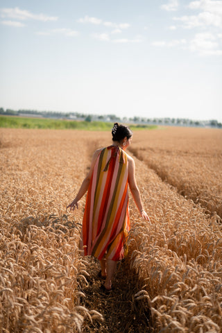Lot stripe dress halter