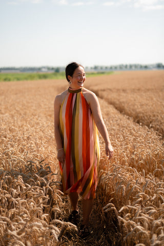 Lot stripe dress halter