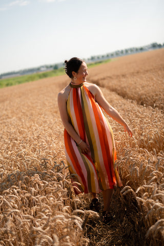 Lot stripe dress halter