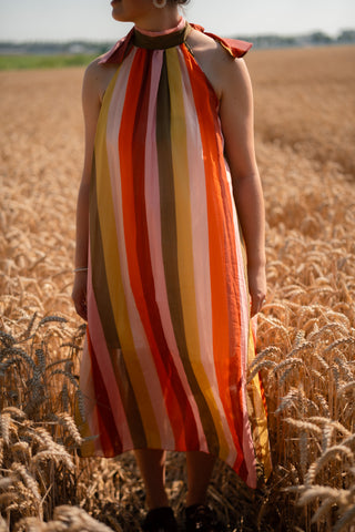 Lot stripe dress halter