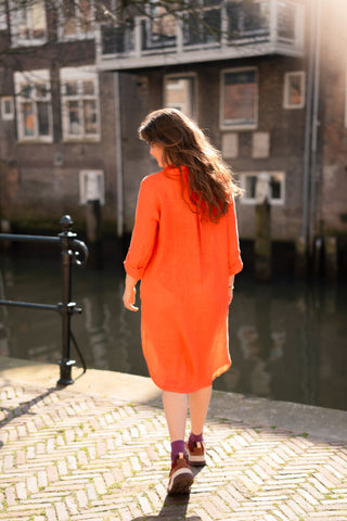enfola dress linnen 06659 coral – foto 2