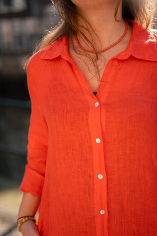 enfola dress linnen 06659 coral – foto 3