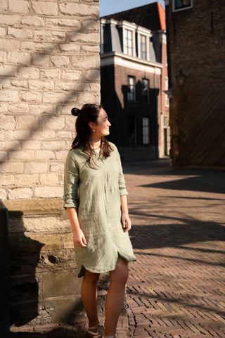 enfola dress linnen 06659 perla army