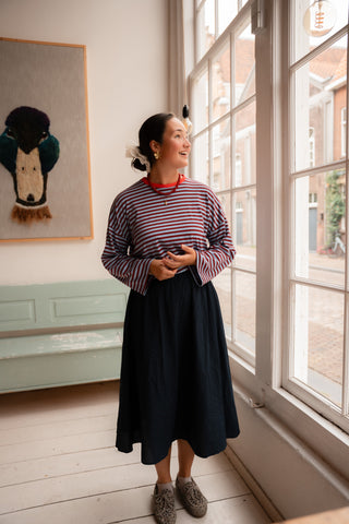 Long sleeve Jane stripe blue