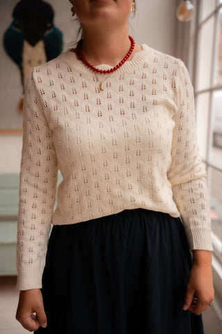 beige crochet knit puur