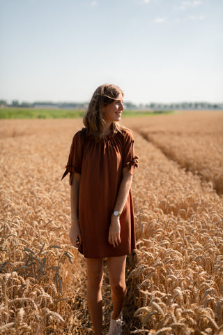 dress  margot bow rust