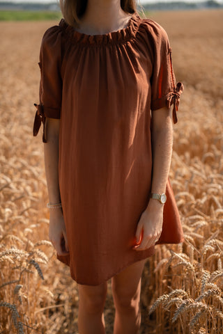 dress  margot bow rust