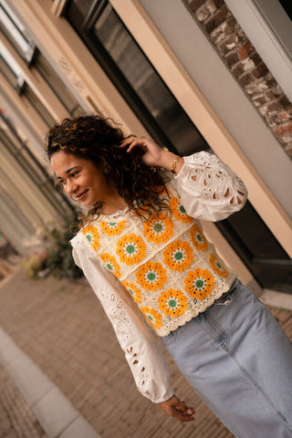 G85 ella top orange/green crochet – foto 3