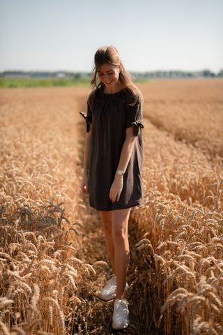 dress brown margot bow