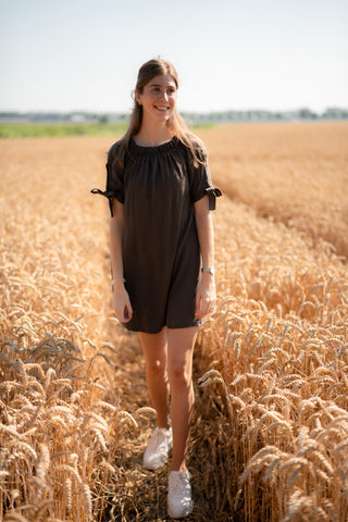 dress brown margot bow