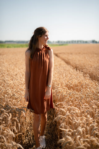 dress halter bow cato rust