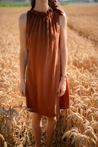 dress halter bow cato rust