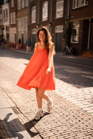 summer dress minka red peach – foto 4