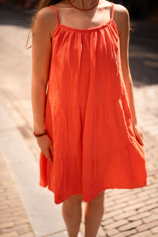 summer dress minka red peach – foto 3