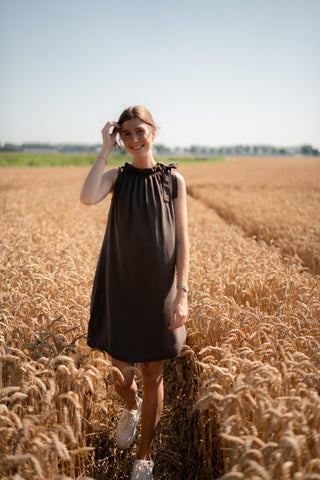 dress halter bow cato brown