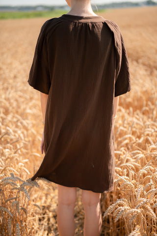 Waffle dress Sam 8849 Azurro brown