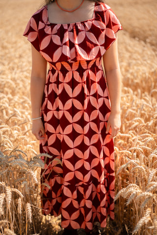 Bordo dress Kim flower