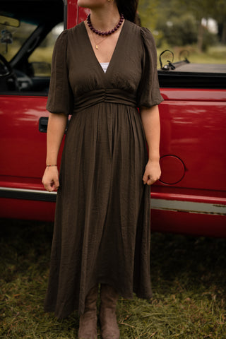 Dress long brown Lize