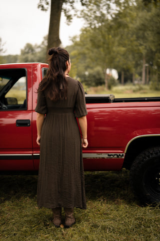 Dress long brown Lize