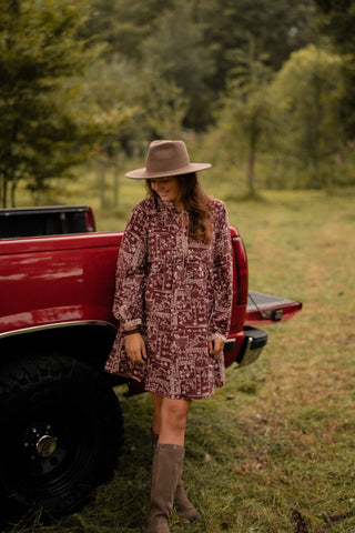 callie dress doramar bordeaux