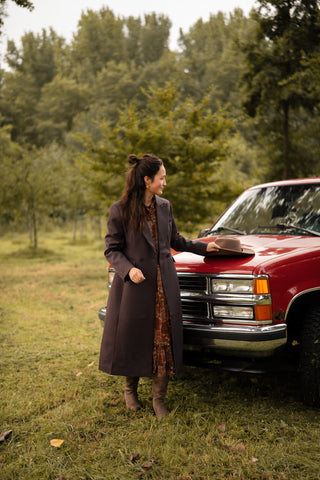 Long blazer jacket plum
