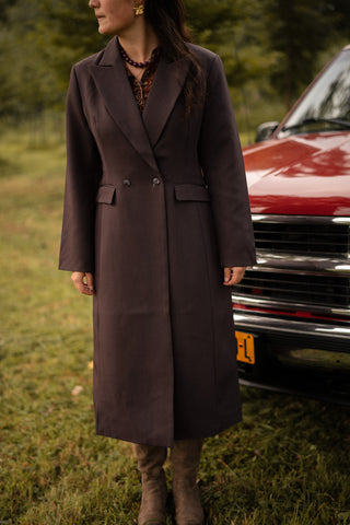 Long blazer jacket plum