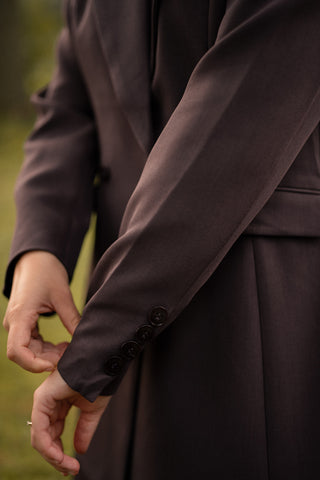 Long blazer jacket plum