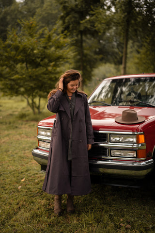 Looka trench coat plum