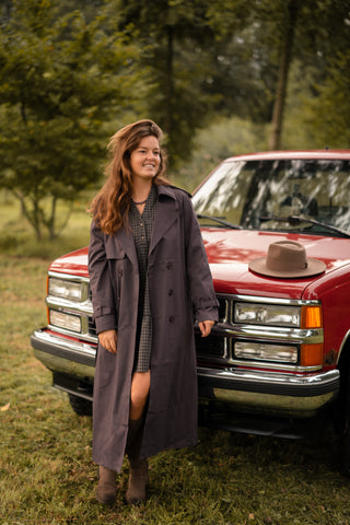 Looka trench coat plum