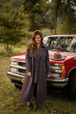 Looka trench coat plum