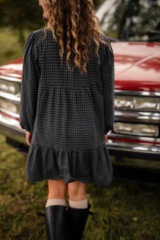lala dress block navy