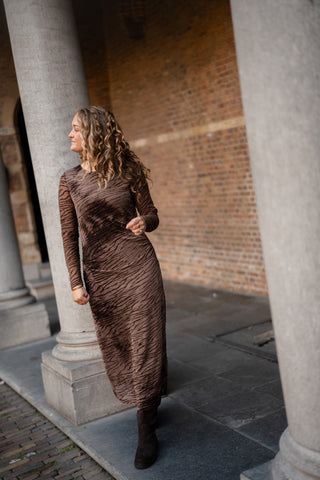 Azzurro dress mesh brown