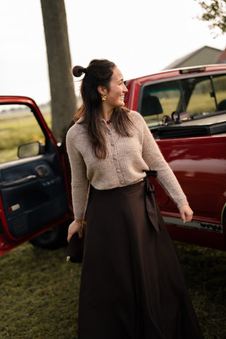 Cardigan taupe Marieke