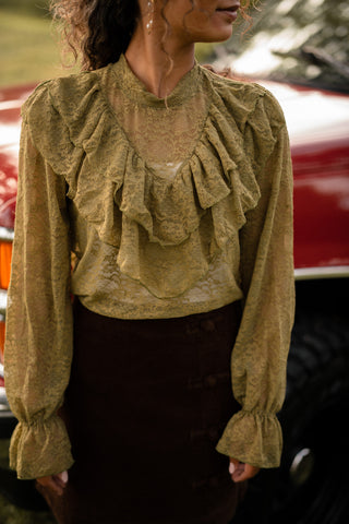 lace top azzurro olive