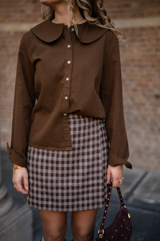 blouse denim brown