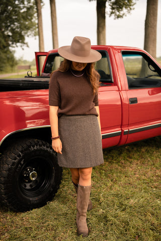 Jet's Favs skirt taupe Chevron