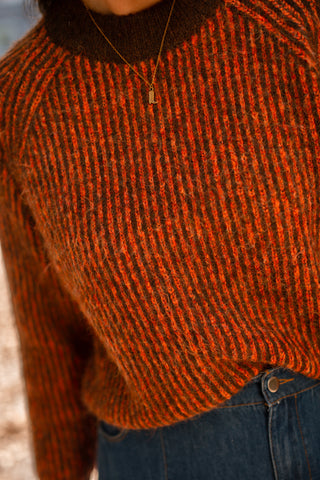 A View Senna knit pullover brown/orange
