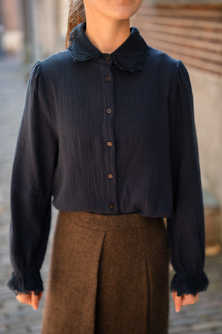 waffle blouse Nori Marine