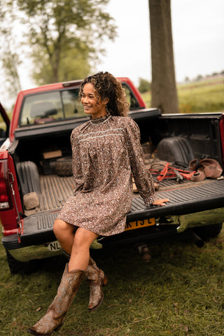 Dress print brown Eva