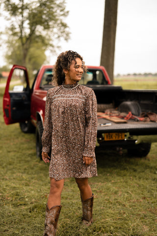 Dress print brown Eva