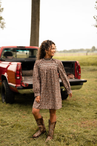 Dress print brown Eva