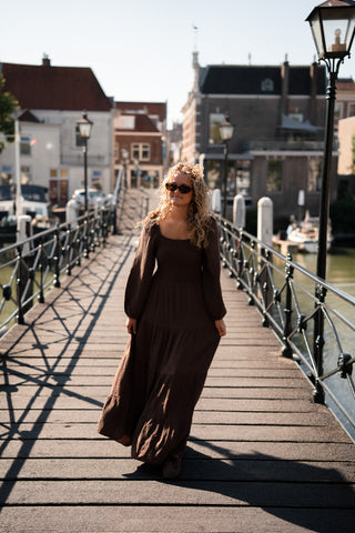 Coton dress CJ guusje kastanje
