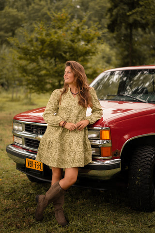 A-VIEUW dress Ida lime