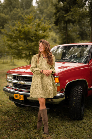 A-VIEUW dress Ida lime