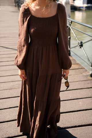 Coton dress CJ guusje kastanje