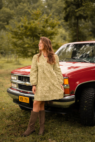 A-VIEUW dress Ida lime