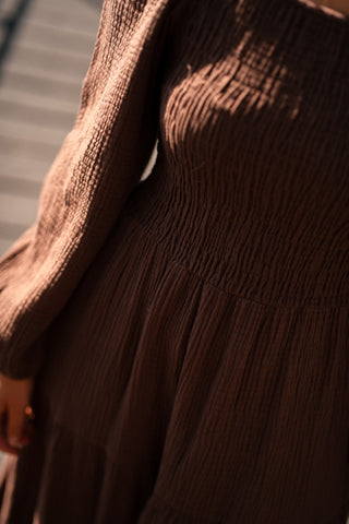 Coton dress CJ guusje kastanje
