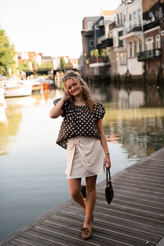 Azzurro 94108 skirt gold detail beige – foto 5