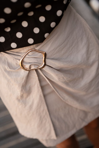 Azzurro 94108 skirt gold detail beige – foto 4